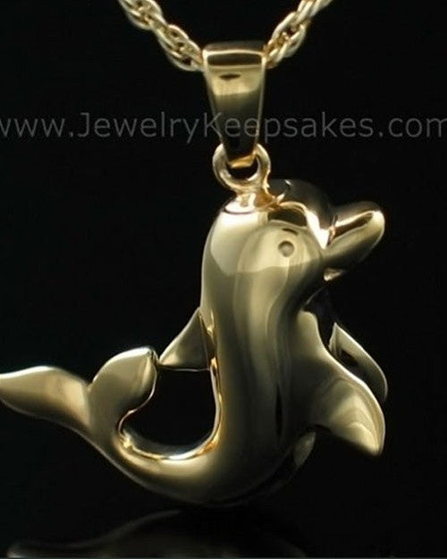 Cremation Charm Gold Plated Dolphin