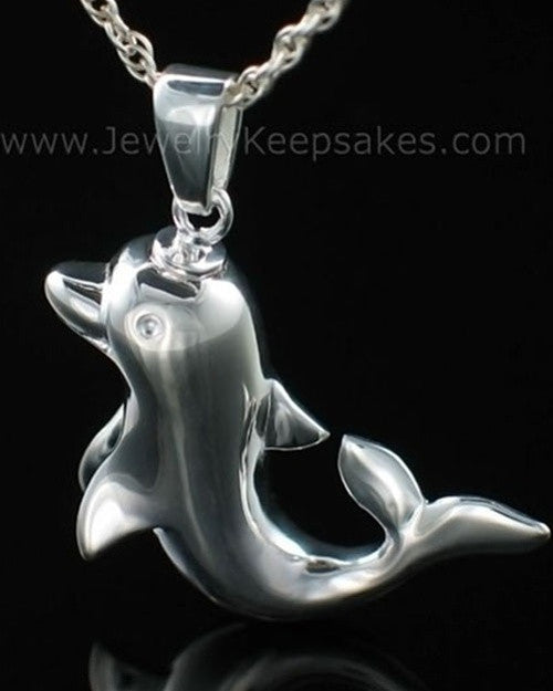 Cremation Charm Sterling Silver Dolphin