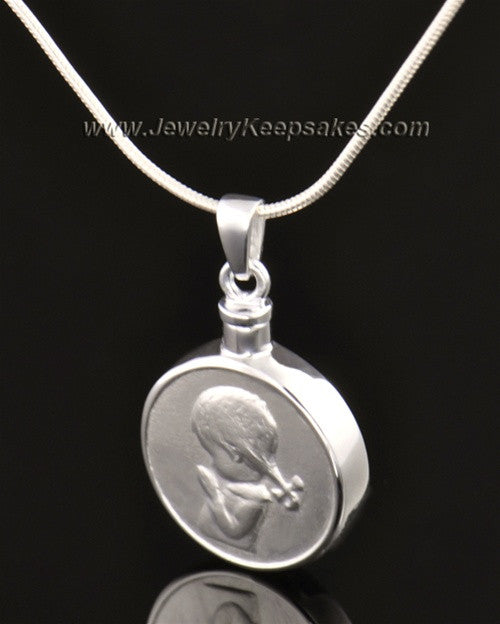 14k White Gold Necklace Urn Girl