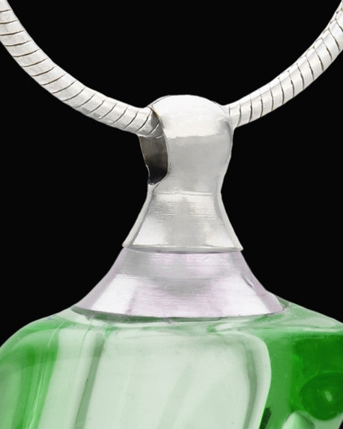 Ash Jewelry Green Crescent Glass Locket