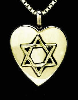 Memorial Necklace 14K Gold Star of David