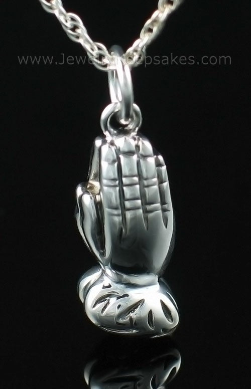 Cremation Charm Sterling Silver Praying Hands