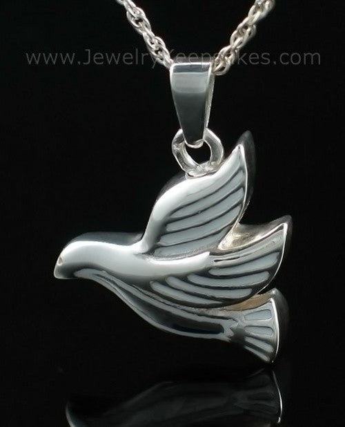Cremated Remains Jewelry Sterling Silver Dove Flying
