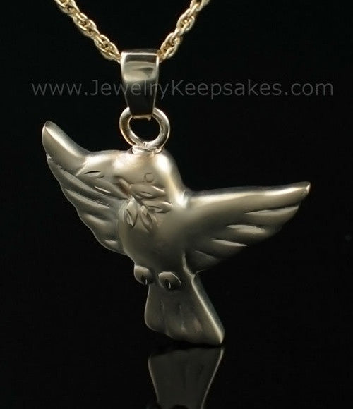 Urn Pendant Gold Plated Dove Open Wings