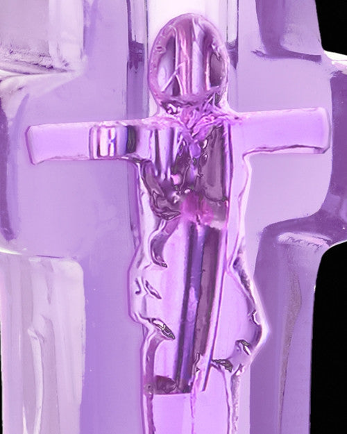 Ash Pendant Lavender Faithful Cross Glass Locket