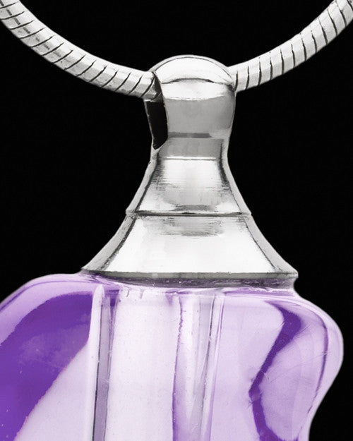 Violet Double Hearts Glass Locket