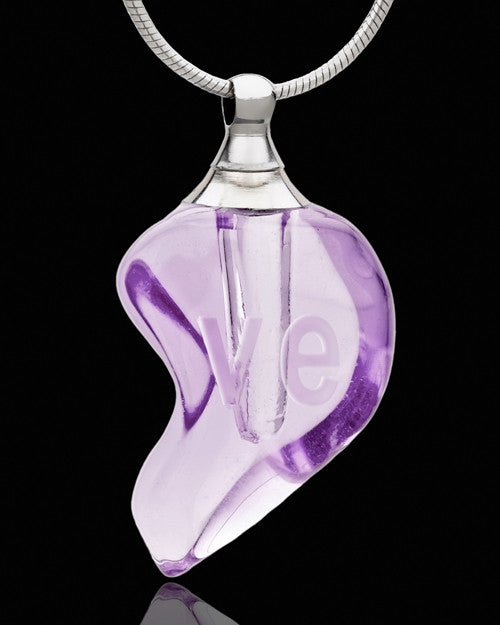 Violet Double Hearts Glass Locket