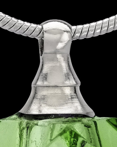 Urn Necklace Green Cubes Glass Locket