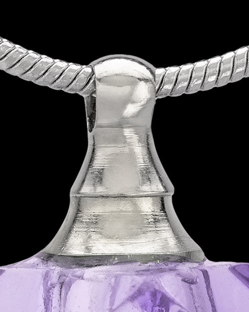 Urn Necklace Lavender Cubes Glass Locket