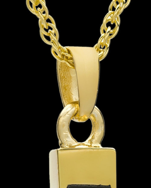 Cremation Necklace Cross with Onyx-Solid 14K Gold