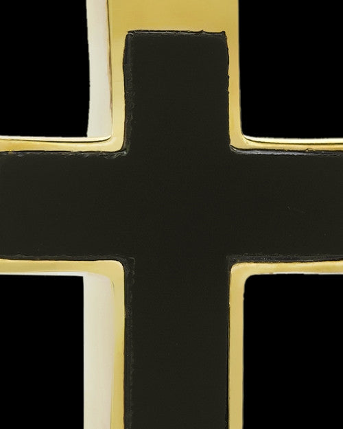 Cremation Necklace Cross with Onyx-Solid 14K Gold