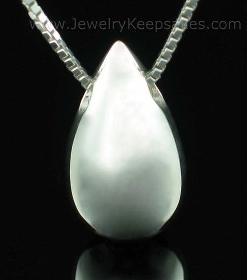 Cremation Locket Sterling Silver Teardrop