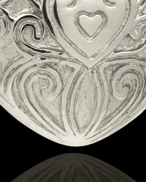 Memorial Pendant 14K White Gold Love Filigree Heart