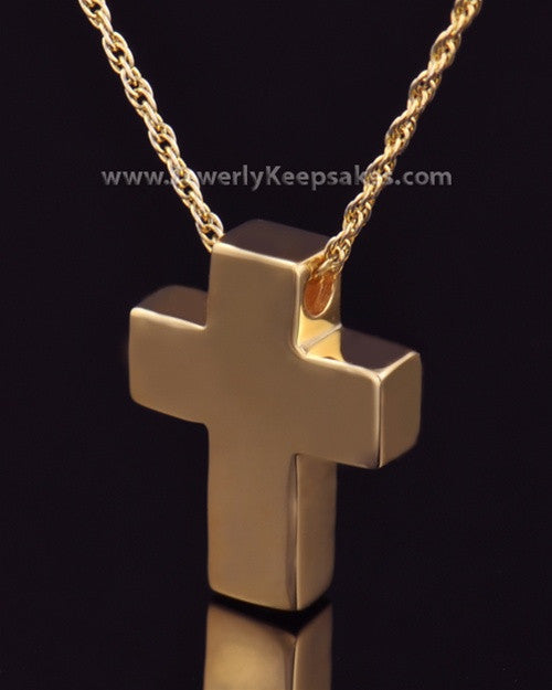 Remembrance Pendant 14K Gold Plated Slider Cross