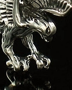 Ash Urn Locket 14K White Gold Diving Eagle