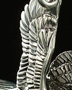 Ash Urn Locket 14K White Gold Diving Eagle