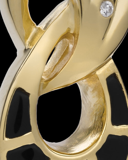 Cremation Necklace 14K Gold Plated and Onyx Infinity