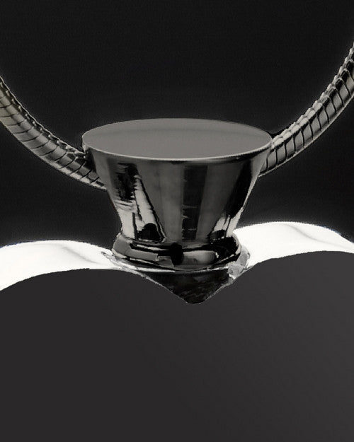 Black and Stainless Enamored Heart Urn Charm