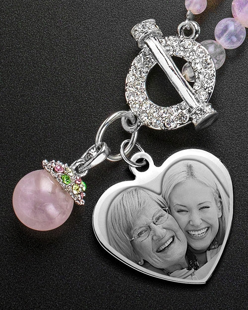 Carmella Heart and Pink Bead Necklace
