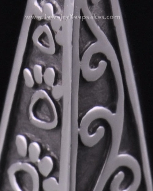 Pet Memorial Pendant Sterling Silver Stacked Paw Keepsake