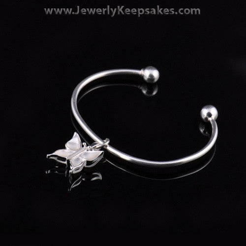 Remembrance Jewelry Bracelet Sterling Silver White Butterfly