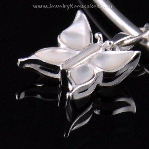 Remembrance Jewelry Bracelet Sterling Silver White Butterfly