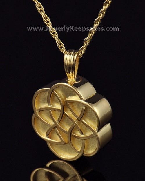 Urn Pendant Gold Plated Celtic Daisy Keepsake
