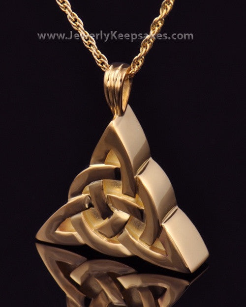 Remembrance Pendant Gold Plated Celtic Triangle Keepsake