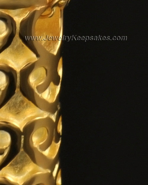 Ash Pendant 14k Gold Cylinder of Hearts Keepsake