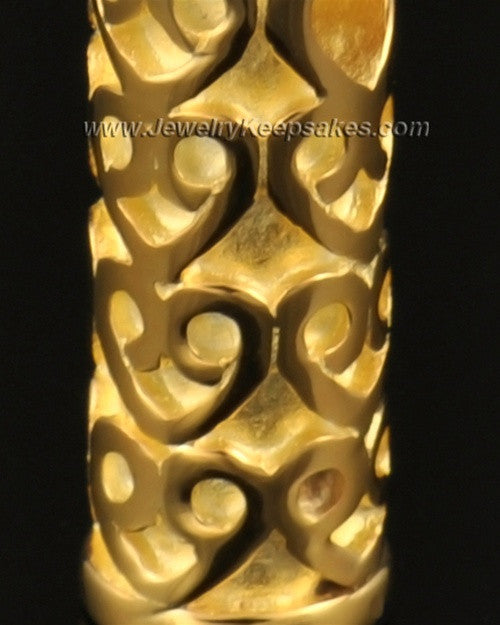 Ash Pendant 14k Gold Cylinder of Hearts Keepsake