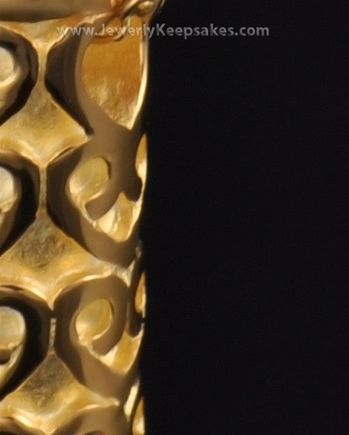 Ash Pendant Gold Plated Cylinder of Hearts Keepsake