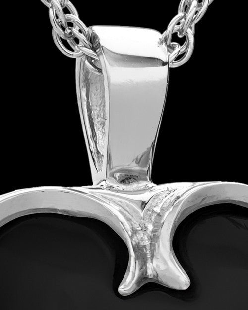 Remembrance Pendant Sterling Silver Onyx Winged Heart Keepsake