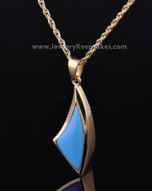 Gold Plated Turquoise Sail Away Keepsake