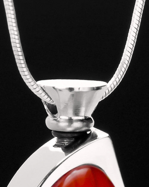 Stainless Steel Crimson Leaves Keepsake Pendant