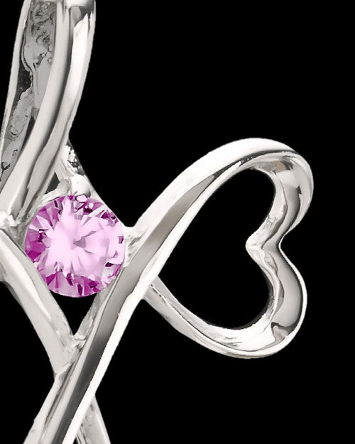 Sterling Silver Pink Forever in My Heart Cremation Urn Pendant