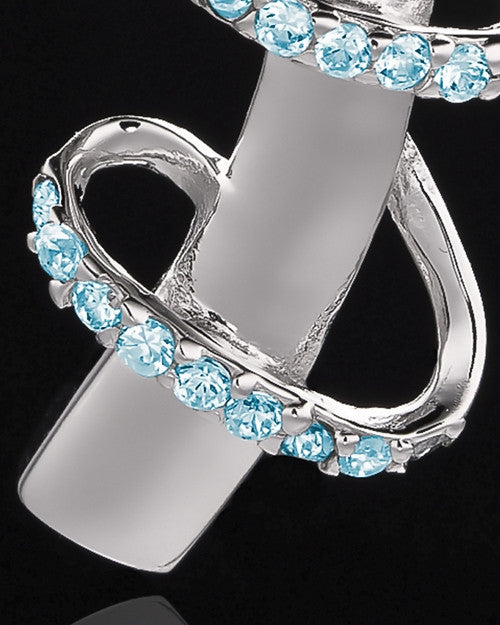Sterling Silver Blue Inspirational Memories Cremation Urn Pendant