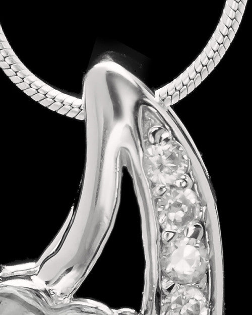 Sterling Silver Clear Treasures of the Heart Cremation Urn Pendant