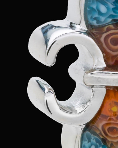 Silver Plated Festive Fleur De Lis Cremation Urn Pendant