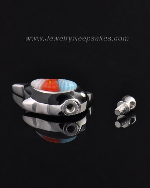 Silver Plated Black Diving Dolphin Cremation Urn Pendant