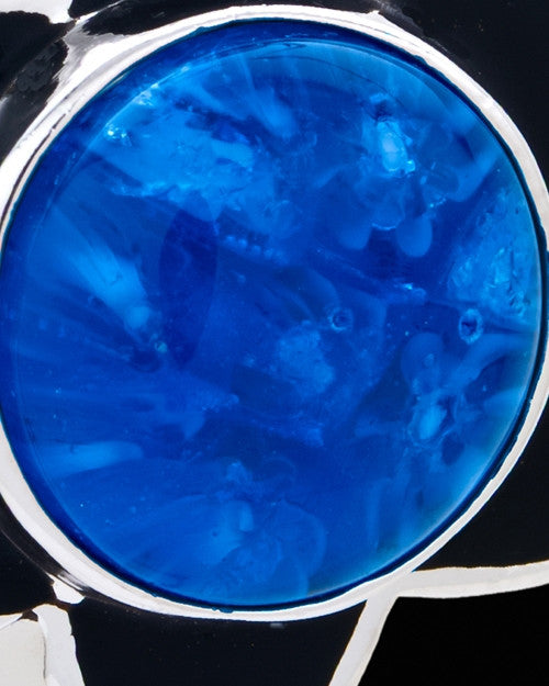 Silver Plated Blue Sassy Flower Cremation Urn Pendant