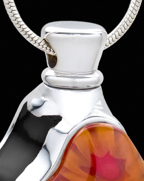 Black Harmonious Glass Cross Cremation Urn Pendant