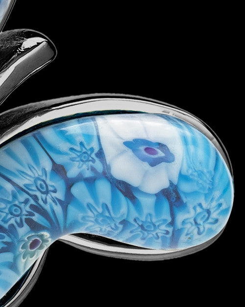Black Plated with Blue Fly Away Butterfly Urn Charm
