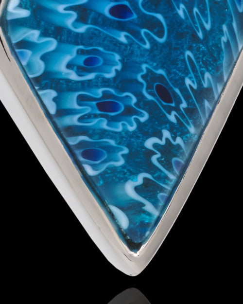 Silver Plated Blinding Blue Cremation Urn Pendant