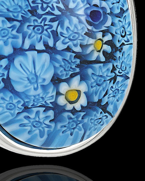 Silver Plated Befitting Blue Teardrop Cremation Urn Pendant