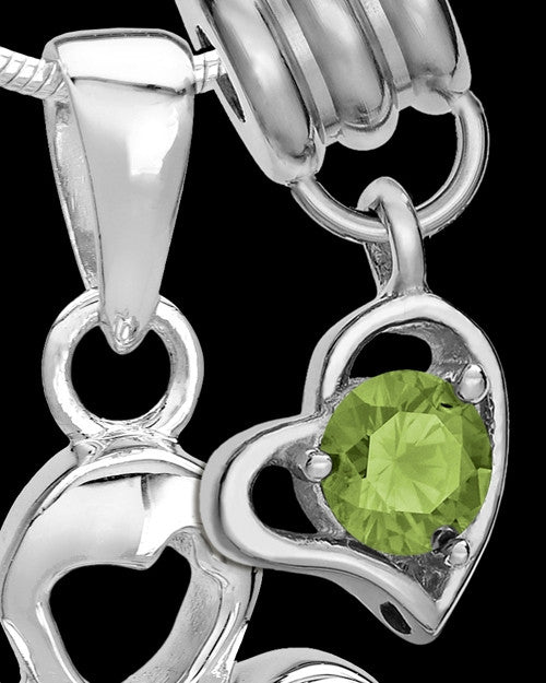 Sterling Silver August Heavenly Attendant Cremation Urn Pendant