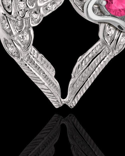 October Winged Memories' Sterling Silver Heart Cremation Pendant