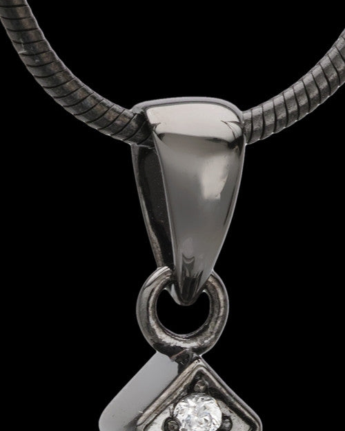 Black Plated Devout Cross Cremation Urn Pendant