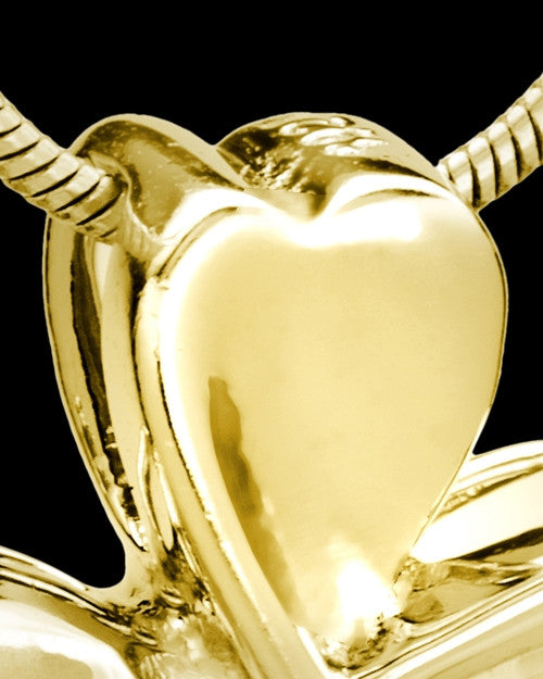Gold Plated Timeless Cross Cremation Urn Pendant