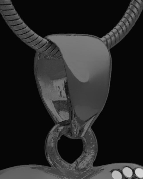 Black Plated Journey to My Heart Cremation Urn Pendant