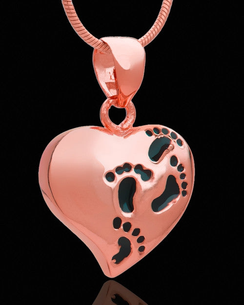 Rose Gold Journey to My Heart Cremation Urn Pendant